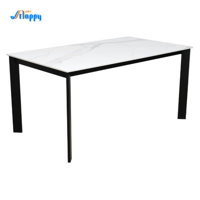 850mm Modern Bespoke Ceramic Top Dining Table With Iron Frame DT-1017