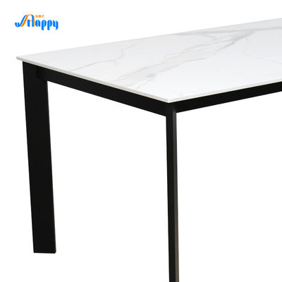 850mm Modern Bespoke Ceramic Top Dining Table With Iron Frame DT-1017