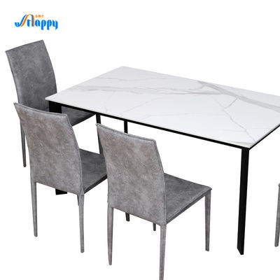 850mm Modern Bespoke Ceramic Top Dining Table With Iron Frame DT-1017