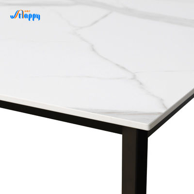 850mm Modern Bespoke Ceramic Top Dining Table With Iron Frame DT-1017