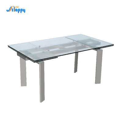 Contemporary DT-31120 Adjustable Glass Dining Table KD Type With 2000mm Size