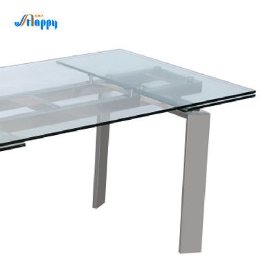 900mm Width Extendable Glass Top Dining Table DT-31120 Resistant Scratches