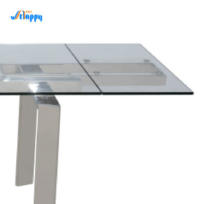 900mm Width Extendable Glass Top Dining Table DT-31120 Resistant Scratches