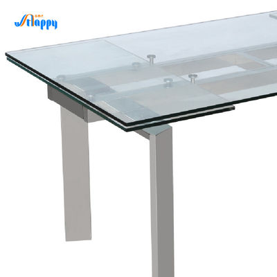 900mm Width Extendable Glass Top Dining Table DT-31120 Resistant Scratches