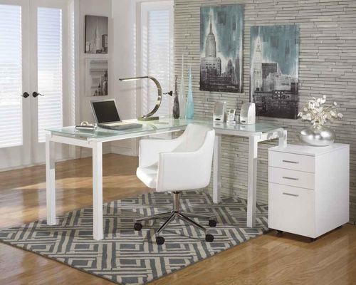Modern Upholstered Rotating Office Chair With Black And White Dc-7340