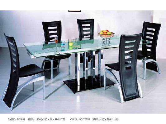 2100mm Length Frosted Glass Dining Table With Extensible Design DT-881