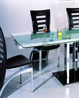 2100mm Length Frosted Glass Dining Table With Extensible Design DT-881