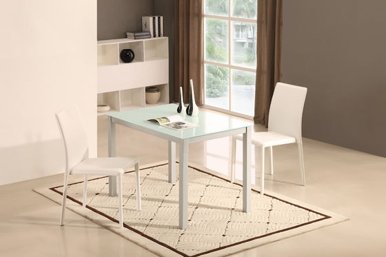 1100mm Length Customizable Glass Top Dining Table With Iron Legs DT-914F