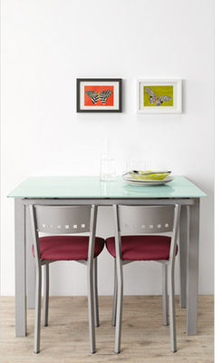 Fashionable 1200mm Length Glass Extendable Dining Table With Euro Style DT-944
