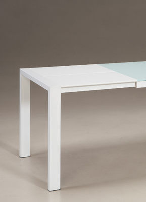 Tempered Glass Top Extendable Glass Table DT-970 90cm Width For Showroom