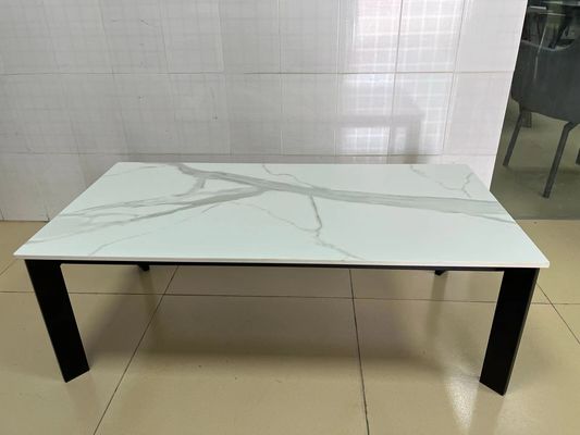 Rectangle Ceramic Coffee Table Easily Wiped Down With Iron Base CT-510