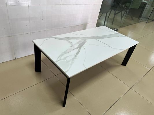 Rectangle Ceramic Coffee Table Easily Wiped Down With Iron Base CT-510