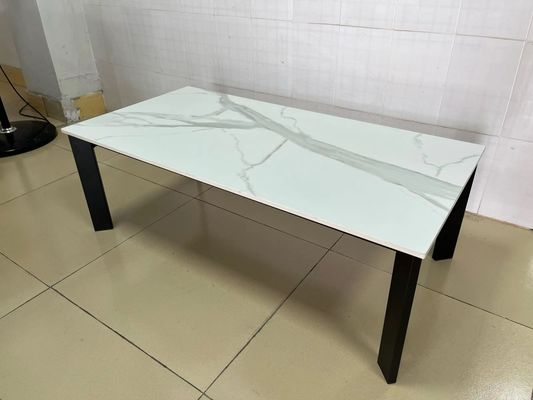 Rectangle Ceramic Coffee Table Easily Wiped Down With Iron Base CT-510