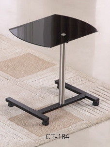 Easy Cleaning CT-184 Glass Top End Tables Corrosion Resistance With Stainless Steel Frame