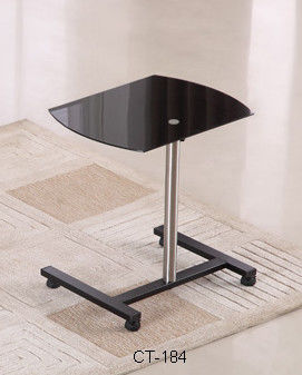 Easy Cleaning CT-184 Glass Top End Tables Corrosion Resistance With Stainless Steel Frame