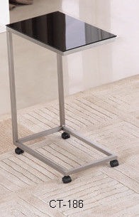 Stainless Steel Glass Side Table High Stability Movable With Casters CT-186