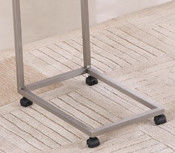 Stainless Steel Glass Side Table High Stability Movable With Casters CT-186