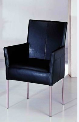 Bedroom Room Black Upholstered Arm Chair Dc-7149 Wear Resistant With Stainless Steel Legs