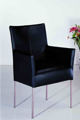 Bedroom Room Black Upholstered Arm Chair Dc-7149 Wear Resistant With Stainless Steel Legs