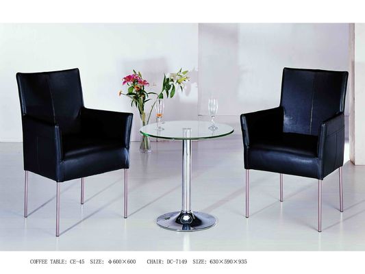 Bedroom Room Black Upholstered Arm Chair Dc-7149 Wear Resistant With Stainless Steel Legs