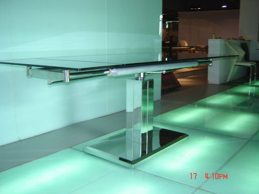 2m Modern Black Extendable Dining Table DT-0904 With Stainless Steel Frame