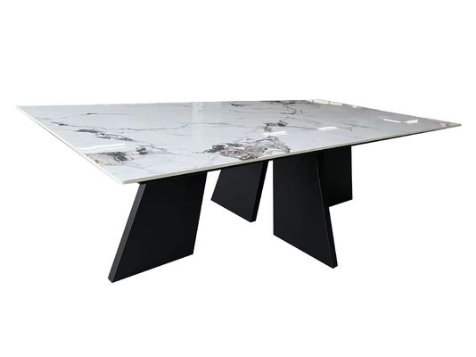 3000mm Contemporary Ceramic Top Dining Table DT-1029 Customized Knock Down Furniture