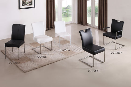 Stylish Comfortable Modern Leather Dining Chair With Stainless Steel Frame