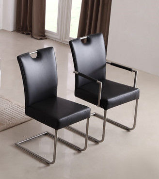 Stylish Comfortable Modern Leather Dining Chair With Stainless Steel Frame