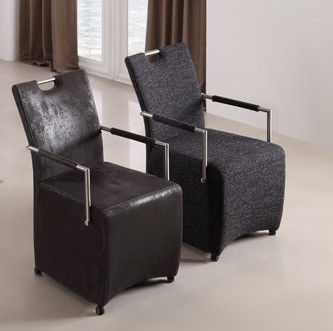 Stylish Comfortable Upholstered Dining Armchair DC-7276 With Stainless Steel Frame
