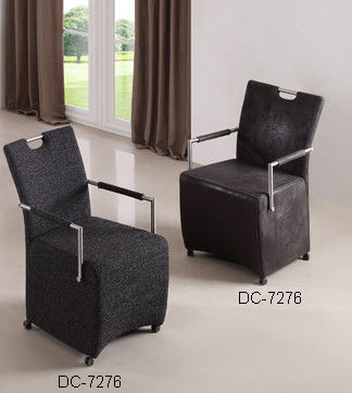 Stylish Comfortable Upholstered Dining Armchair DC-7276 With Stainless Steel Frame