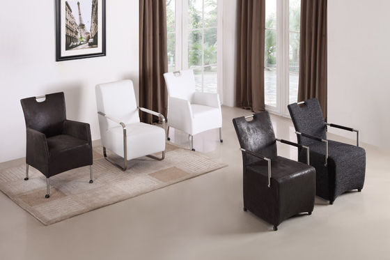 Stylish Comfortable Upholstered Dining Armchair DC-7276 With Stainless Steel Frame
