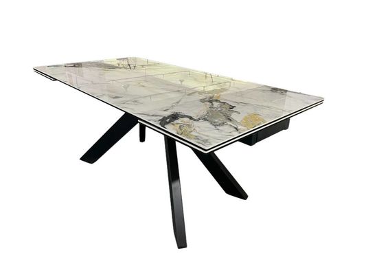 1800(+450+450)*1000mm Modern Ceramic Top Dining Table With Extensible System With Metal Base DT-31047A