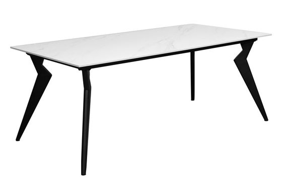 DT-1007 Modern Ceramic Top Dining Table For Homes And Offices Custom Sizes In White/Grey