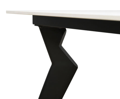 DT-1007 Modern Ceramic Top Dining Table For Homes And Offices Custom Sizes In White/Grey