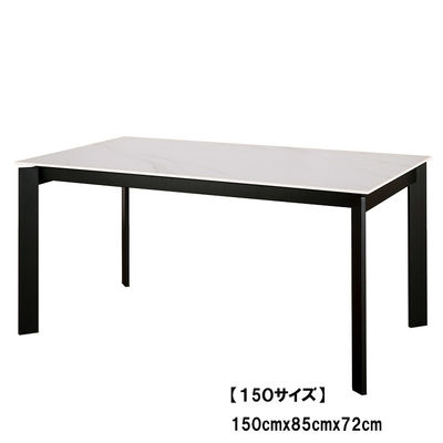 Dt-1017 1500*850mm Ceramic Dining Table With Fixed Type Black Metal Base