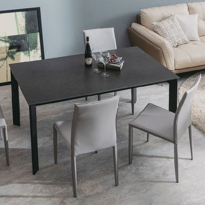 1500*850mm Ceramic Dining Table With Fixed Type Black Metal  Base Dt-1017-150
