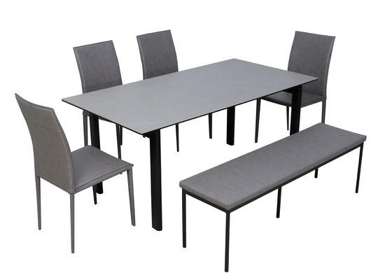 1650*850mm Knock-Down Solid Top Dining Table With Ceramic Top Dt-996-165 Grey