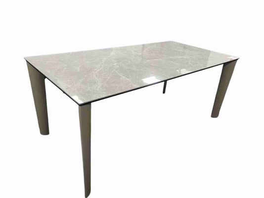 1500*850mm Ceramic Dining Table With Fixed Type Light Grey Metal Base Dt-1037-150