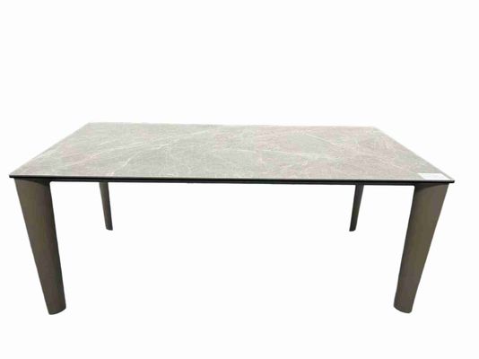 1500*850mm Ceramic Dining Table With Fixed Type Light Grey Metal Base Dt-1037-150
