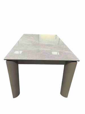 1500*850mm Ceramic Dining Table With Fixed Type Light Grey Metal Base Dt-1037-150