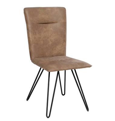 Modern Leather Dining Chair with Iron Frame