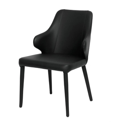 Stain-Resistant Mid-Century Modern Dining Chair in Leather/Fabric